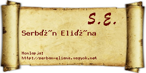Serbán Eliána névjegykártya